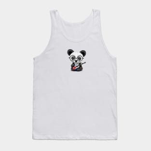 Baby Panda Playing Cuban Flag Guitar Tank Top